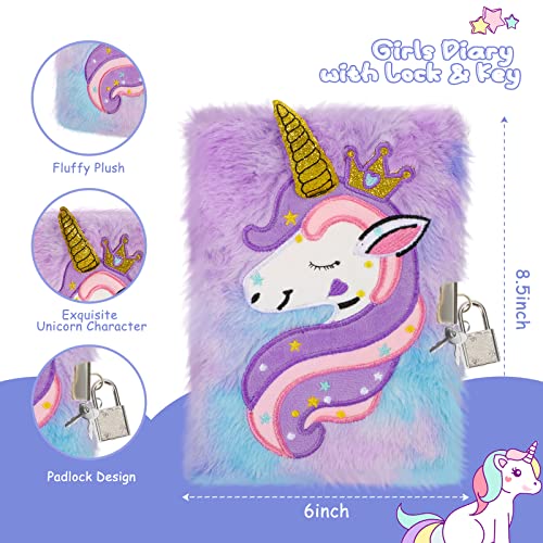 Homicozy Journal Intime Fille Licorne avec Cadenas - Set Complet Papeterie Cadeau A5 160 Pages
