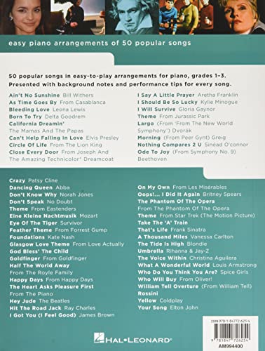 Really Easy Piano : 50 chansons pop incontournables pour pianistes débutants