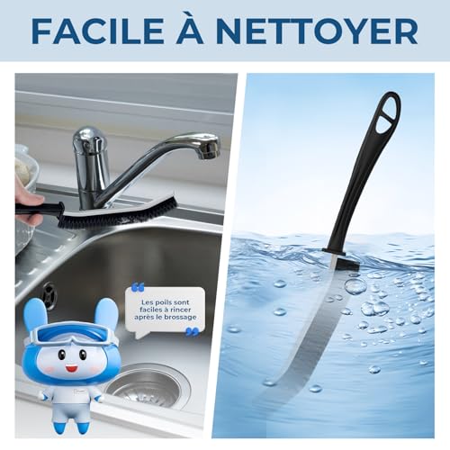 Cleangor Brosse à Joints Noire - Nettoyage Profond pour Cuisine et Salle de Bain