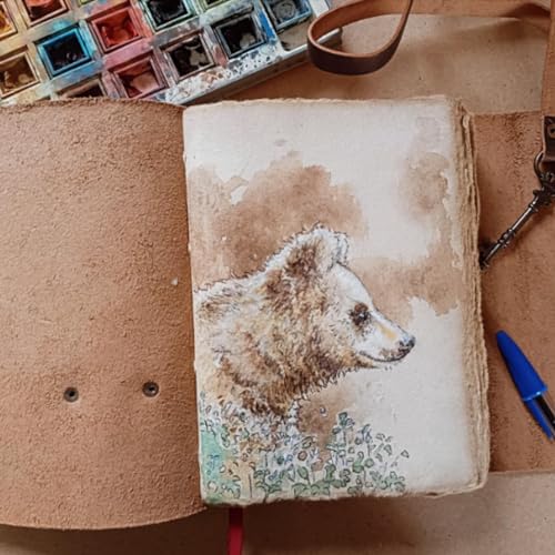 URBAN LEATHER Carnet Vintage en Cuir, Journal Non Ligné pour Écriture et Dessin, 18x13 cm