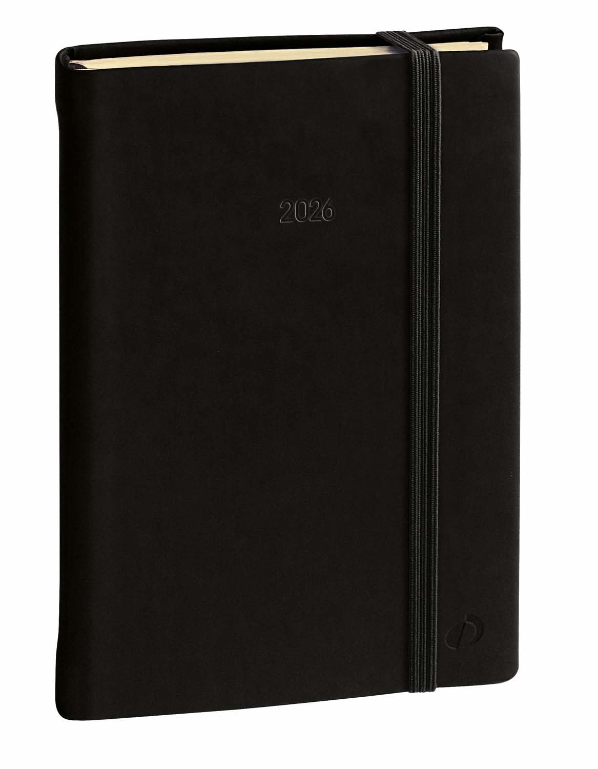 Agenda Quo Vadis 2026 Daily 21 - Journalier Multilingue Silk Noir 13x21 cm - Papier Clairefontaine Ivoire