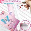 Journal Intime Fille Secret Papillon avec Cadenas - Set Papeterie Complet pour Enfants 6-10 Ans