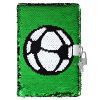 Journal Intime à Paillettes Réversibles avec Cadenas - Motif Football - Idéal pour Enfants et Adolescents