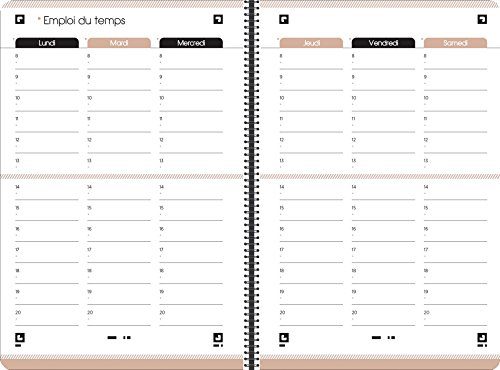 Agenda Scolaire Oxford Nude 2025-2026 : 1 Jour par Page, 12x18cm, Design Élégant et Fonctionnel