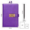 WEMATE Journal Intime à Code PIN, A5 Carnet en Cuir PU Vintage avec Serrure, 240 Pages Rechargeables, Idéal pour Garçons et Filles, Bureau et École, Violet