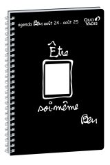 Agenda Scolaire Quo Vadis 2024-2025 - Spiralé - Ben - Noir - Semainier 13 mois