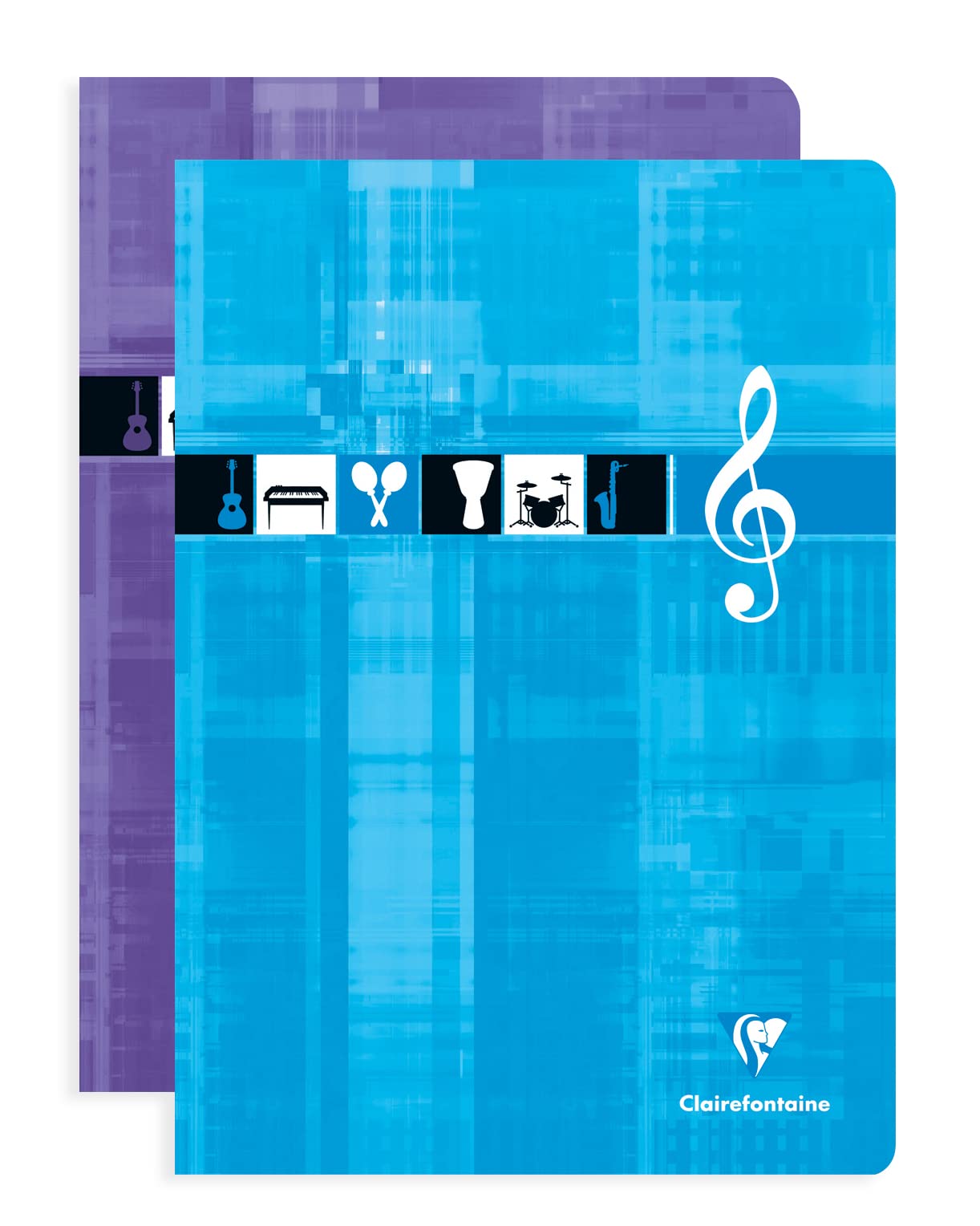 Cahier de Musique Clairefontaine A4, 96 Pages, 10 Portées, Papier Blanc 90g, Couverture Carte Pelliculée - Couleur Aléatoire