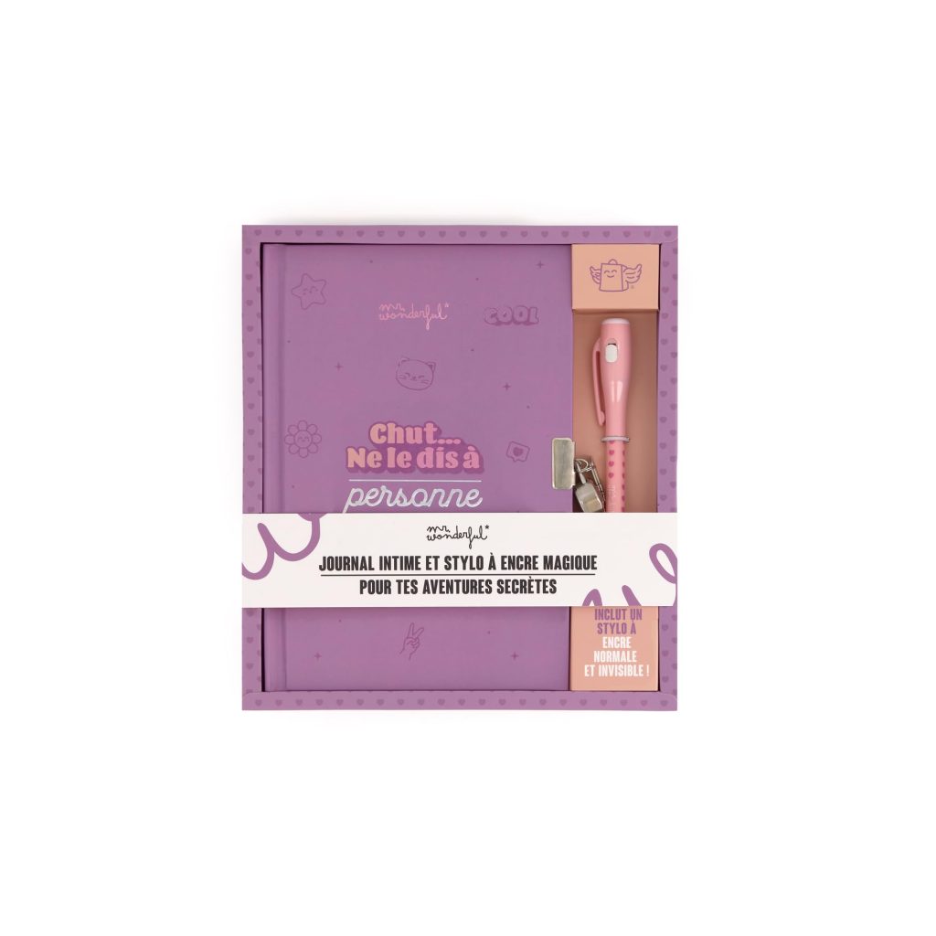 Mr.Wonderful Journal Intime Secret avec Stylo Invisible - Ne le Dis à Personne
