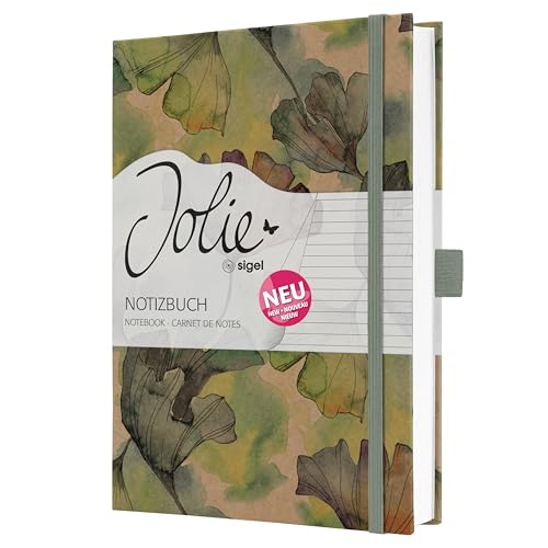 Sigel JN857 Carnet de Notes "Pure Ginkgo" - A5, ligné, Couverture Rigide, 192 Pages