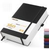 Smarpau Carnet de Notes A5 à Carreaux - Couverture Rigide en Cuir PU, 360 Pages, 100 g/m², Idéal pour Travail, Études et Voyages