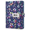 Carnet de Notes Ligné en Cuir PU avec Serrure à Combinaison - Motif Floral Coloré