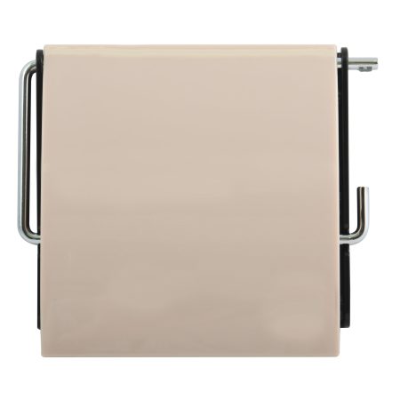 MSV - Porte-Rouleau Papier WC Mural en PS et Acier Chromé - Rangement Accessoires Bain - Beige