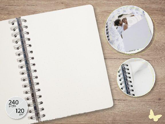 Sigel JN627 Carnet de Notes à Spirale "Ginkgo Harmony" - Format A5, Couverture Rigide, Papier Doté de 120 g/m², 240 Pages Certifiées FSC