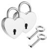 JJUNW Lot de 2 Mini Cadenas Vintage en Forme de Cœur avec Clé - Argenté