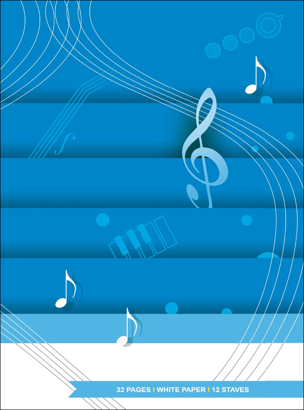 Cahier de Musique 12 Portées - 32 Pages - Papier Blanc