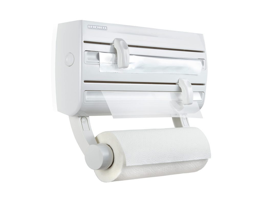 Leifheit Parat F2 ComfortLine : Organisateur Mural Polyvalent pour Rouleaux de Cuisine et Épices