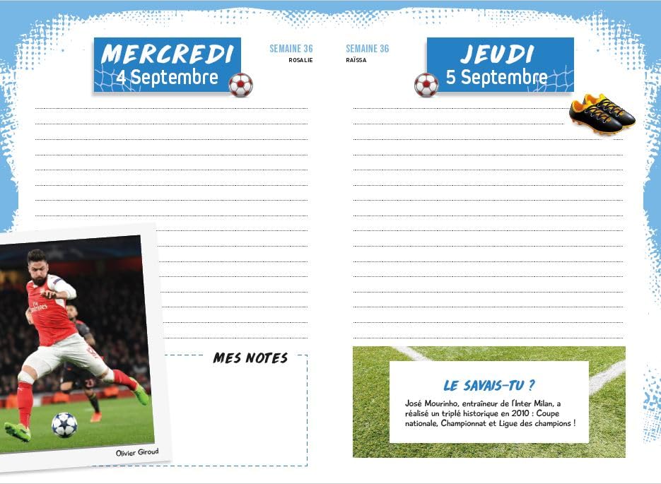 Agenda Scolaire Fan de Foot 2024-2025 : L'outil indispensable pour les jeunes footballeurs en herbe
