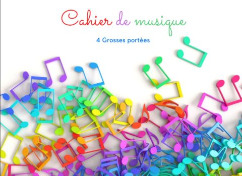 Cahier de Musique 4 Grosses Portées : Carnet de Solfège pour Enfants et Débutants, 48 Pages, Format Pratique 21x15 cm