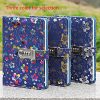 Carnet de Notes Ligné en Cuir PU avec Serrure à Combinaison - Motif Floral Coloré