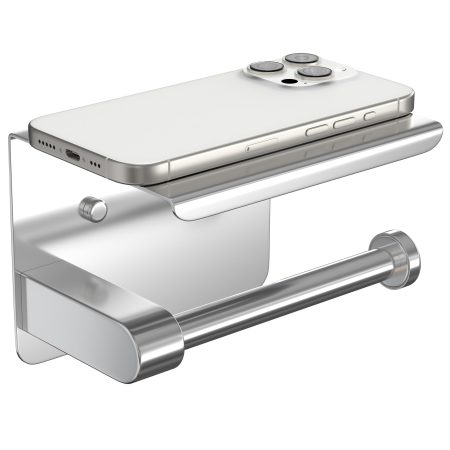 Porte Papier Toilette Design en Acier Inoxydable 304 - Finition Argentée Brillant