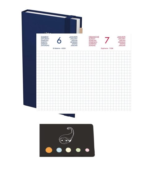 Lot Agenda Chantier 2027 Blumie Bleu : Journalier, 15x9cm, 1 jour/page, Index Inclus