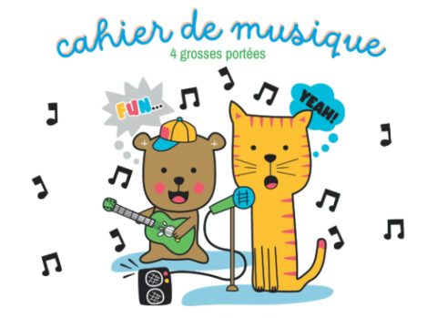 Cahier de Musique à Grosses Portées pour Enfants et Débutants - Carnet de Solfège Vierge, Petit Format 21x15 cm