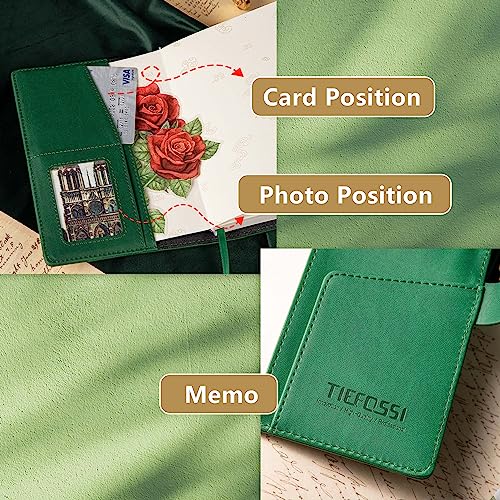 TIEFOSSI Carnet de Notes en Cuir Dragon - Couverture Rigide, Rechargeable, avec Cadenas à Combinaison - Idéal pour Hommes, Femmes et Enfants - Vert