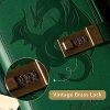 TIEFOSSI Carnet de Notes en Cuir Dragon - Couverture Rigide, Rechargeable, avec Cadenas à Combinaison - Idéal pour Hommes, Femmes et Enfants - Vert