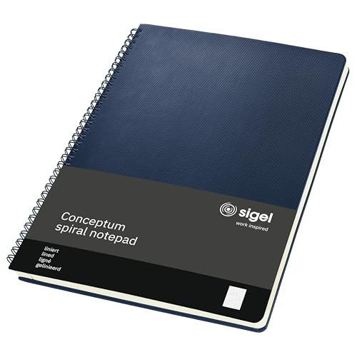 Sigel CO825 Conceptum Spiral Notebook - Midnight Blue, Hardcover | Ideal for Diary, Bullet Journal, Idea Book, Writing Notebook | Approx. A4, Lined