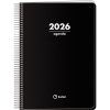 Q Kalon Agenda 2026 A5 : 1 Jour par Page, Multilingue (FR, ANG, ESP, ALL), Reliure Anneaux, Design Protecteur
