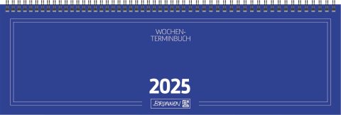 Agenda Brunnen 775 - Année 2025, Format Horizontal, 2 Pages par Semaine, Couverture Carton Bleue