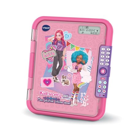 VTech KidiSecrets 365 Mon Journal Intime Vocal Rose - Journal Électronique avec Enregistreur Vocal, Code Secret et Jeux - Cadeau Enfant 5-12 Ans