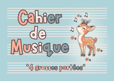 Cahier de Musique 4 Grosses Portées A5+ pour Enfants et Débutants - 110 Pages de Partitions Vierges