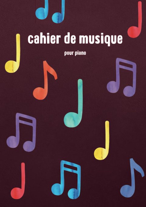 Cahier de Musique Piano : Carnet de Partitions Grand Format 100 Pages avec Doubles Portées Clé de Sol & Fa