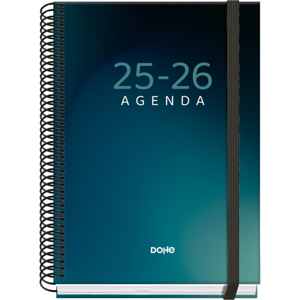 Agenda Scolaire 2025-2026 A5 Jour Page Bilingue (Espagnol/Anglais) - Dohe PRIME Boreal