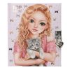 TOPModel Journal Intime avec Cadenas Cœur - Violet, Chat, 192 Pages Lignées