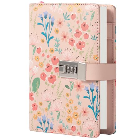 MGGAO Journal Intime à Serrure, Carnet Floral Secret pour Femmes et Filles, Cahier Ligné 224 Pages