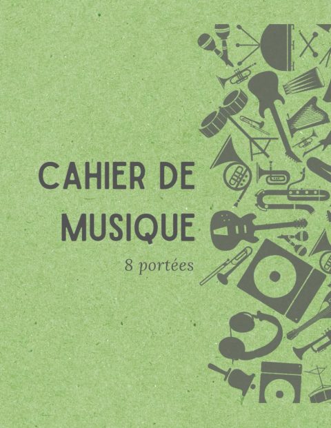 Cahier de Musique : Carnet de Partitions 8 Portées, Grand Format A4, 120 Pages pour Composition et Étude Musicale