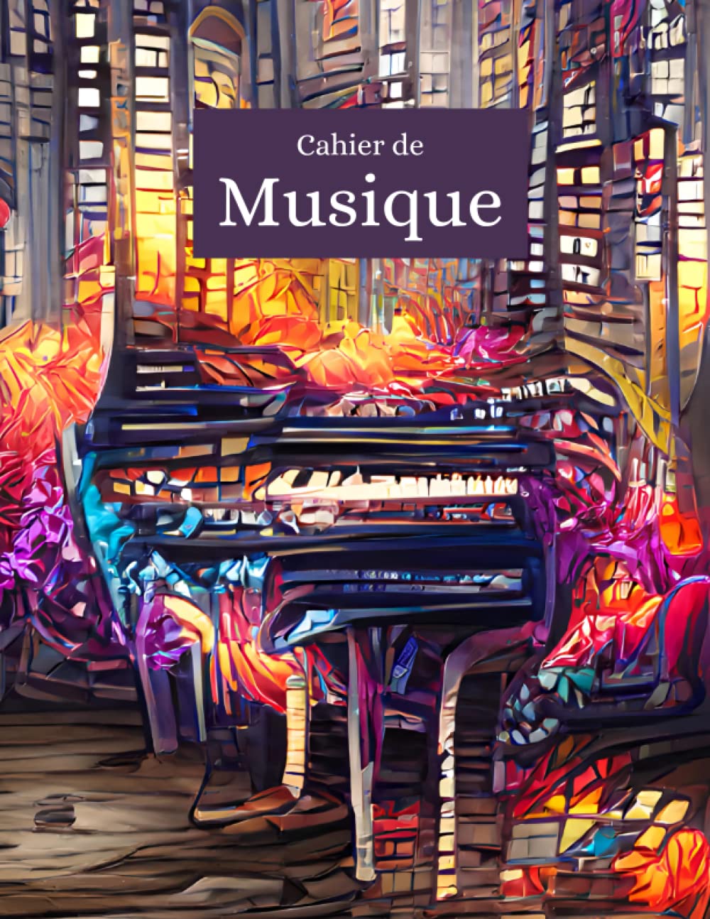 Cahier de Musique Grand Format : Carnet de Partitions avec 12 Portées par Page, 110 Pages pour Compositeurs et Musiciens