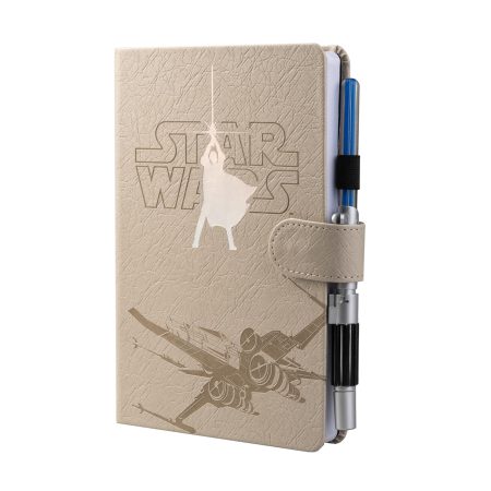 Carnet de notes A5 Star Wars avec Stylo Sabre Laser Lumineux - Luke Skywalker - 196 Pages Pointillées