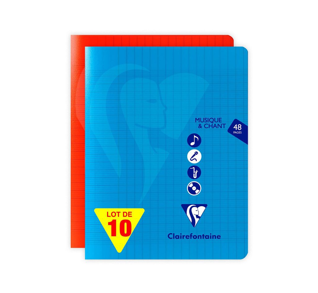 Lot de 10 Cahiers Agrafés Clairefontaine 17x22 48 Pages Grands Carreaux