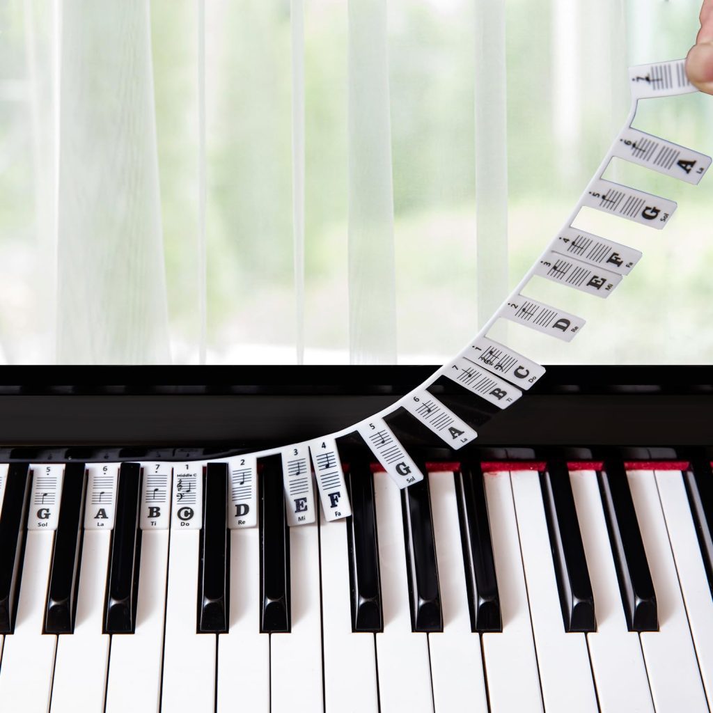Guide Amovible de Notes de Piano en Silicone pour Claviers 88/61 Touches - Apprentissage Facile pour Débutants