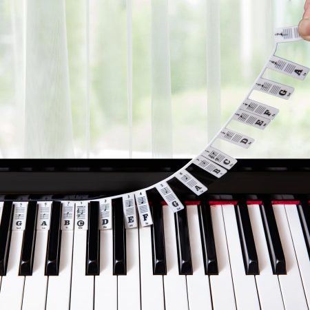 Guide Amovible de Notes de Piano en Silicone pour Claviers 88/61 Touches - Apprentissage Facile pour Débutants