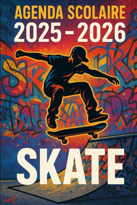 Agenda Scolaire 2025-2026 Journalier : Organisation Fun et Efficace pour Collège et Lycée - Design Skate