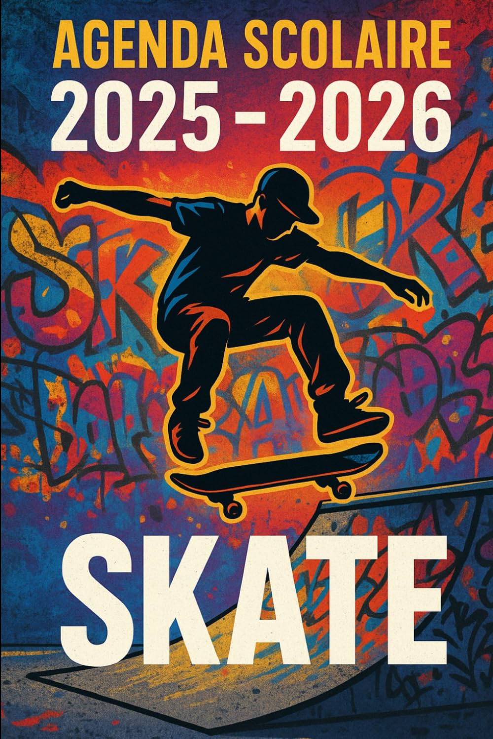 Agenda Scolaire 2025-2026 Journalier : Organisation Fun et Efficace pour Collège et Lycée - Design Skate