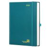 Agenda Journalier A4 POPRUN 2026 - Grand Format, Couverture Rigide, 1 Page par Jour, Vert Pacifique