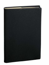 Agenda Quo Vadis Mini 2026 Impala Noir - 2 jours par page, Français, 7x10 cm, Papier Clairefontaine Ivoire