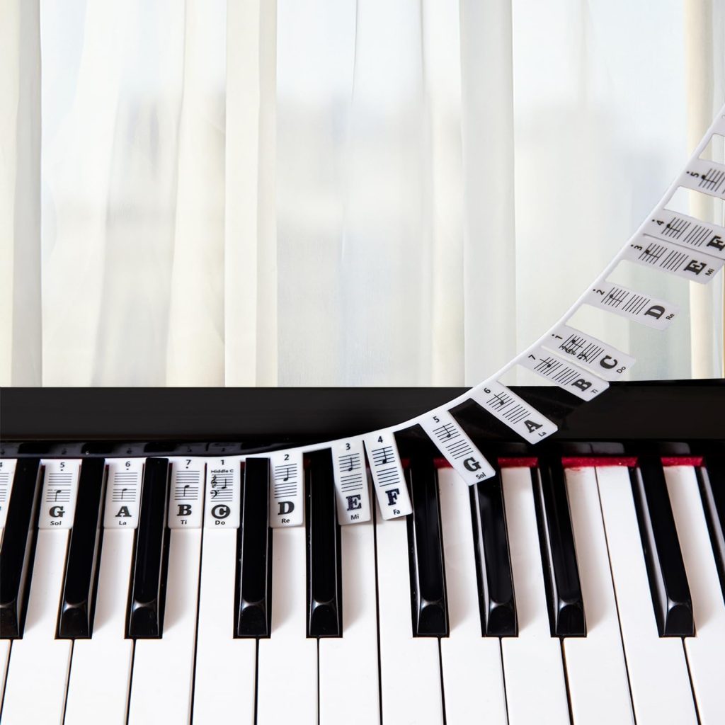 Guide de Notes pour Clavier de Piano : Silicone Réutilisable, Amovible, pour 88/61/54/49/37 Touches - Apprentissage Facilité