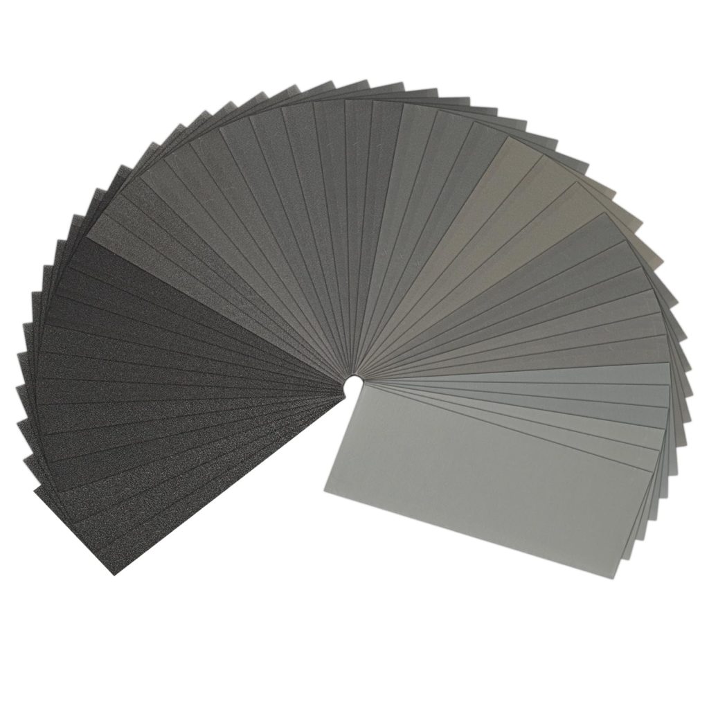 STEBRUAM Papier de Verre Abrasif - Lot de 42 Feuilles pour Polissage Bois, Métal, Voiture - Grains de 120 à 3000
