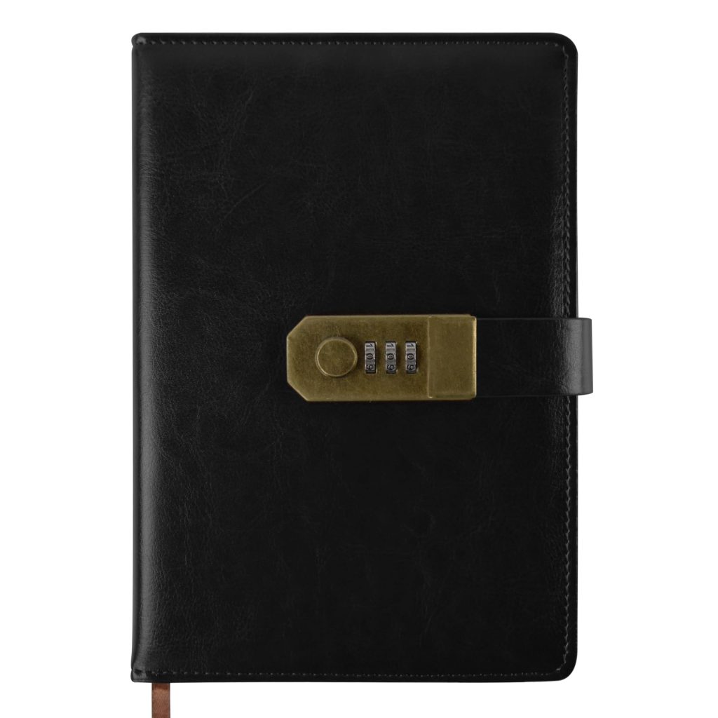 Journal Intime à Serrure Vintage A5 en Cuir PU - 200 Pages 100gsm avec Code de Sécurité - Cadeau Idéal